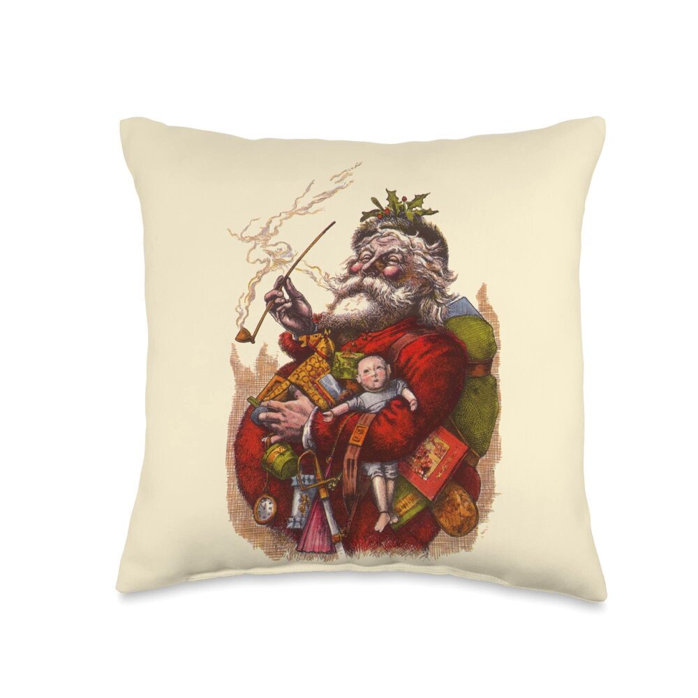7735 Vintage Christmas, Victorian Era Santa Claus by Thomas Nast Throw